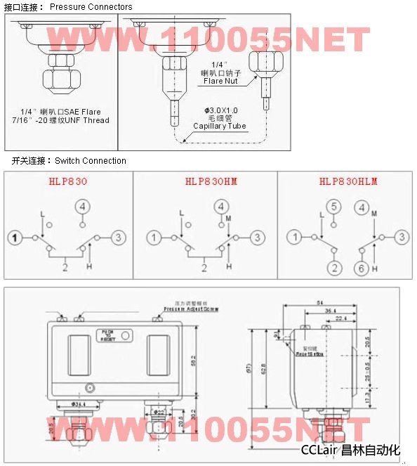HLP830 HLP830HM HLP830HLM 雙組壓力控制器