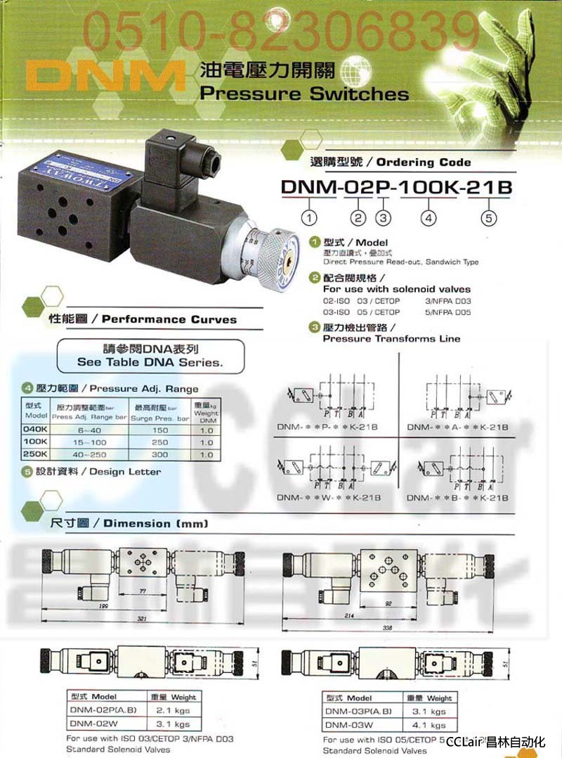 臺(tái)灣 油電壓力開關(guān) DNM-02P-100K-21B DNM-03W-100K-21B DNM-03B-100K-21B